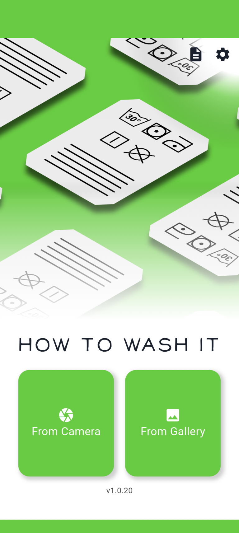 Laundry Lens app screen
