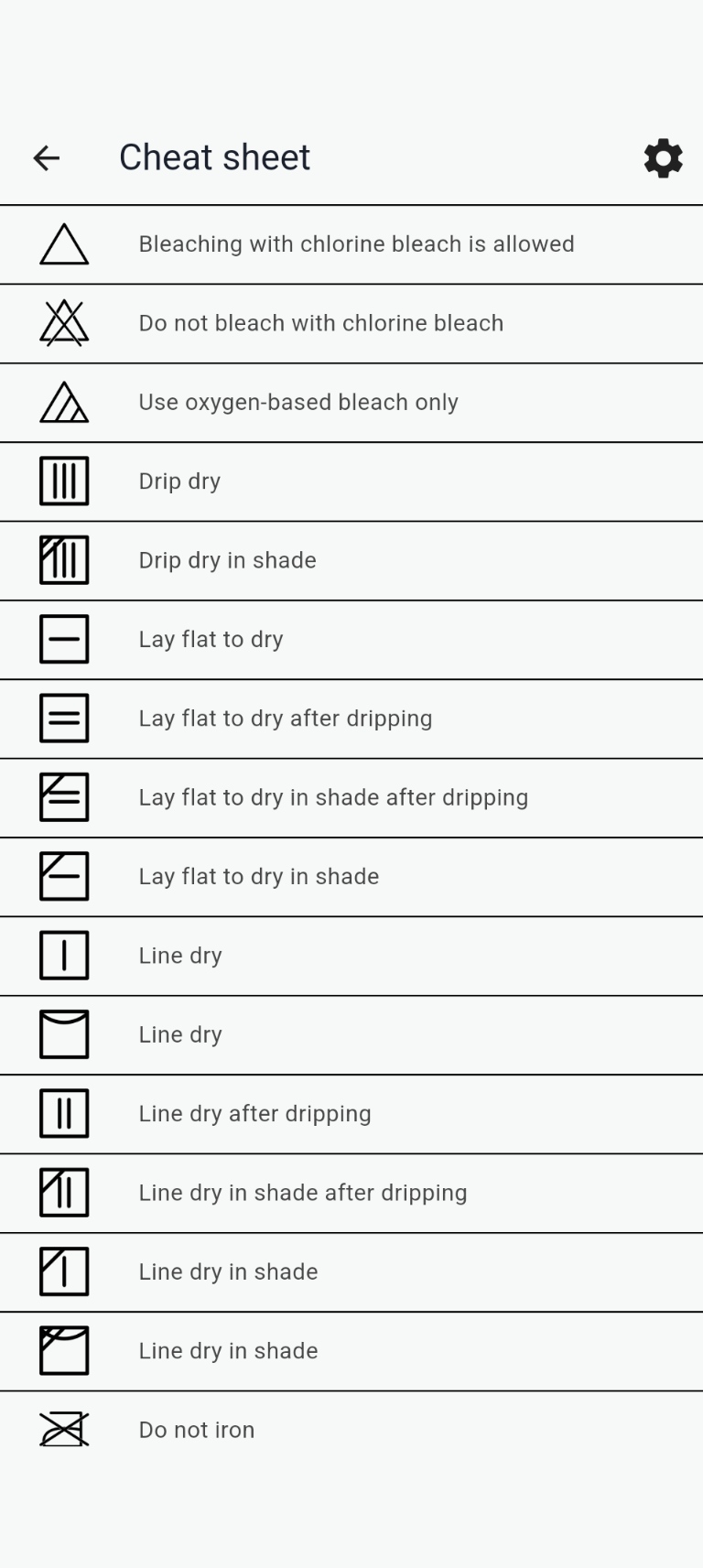 Laundry Lens app screen